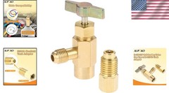 R1234YF Self-Sealing Can Tap with R134A Tank Adapter, 1/4″ SAE 1/2″ LH Thread Va