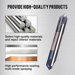 3/8″ 4 Flute 90 Degree Solid Carbide Chamfer Mill – Double End – AlTiN Coated