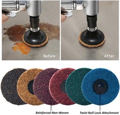 25PC 3 inch Medium Surface Conditioning Roll Lock Sanding Disc Die Grinder Drill