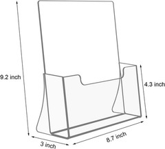 Acrylic Flyer Stand for Magazine, Menu – Clear, Pack of 6