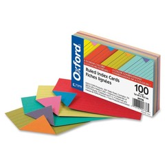 Oxford Extreme Index Cards, 3 100 Count (Pack of 1), Assorted Colors