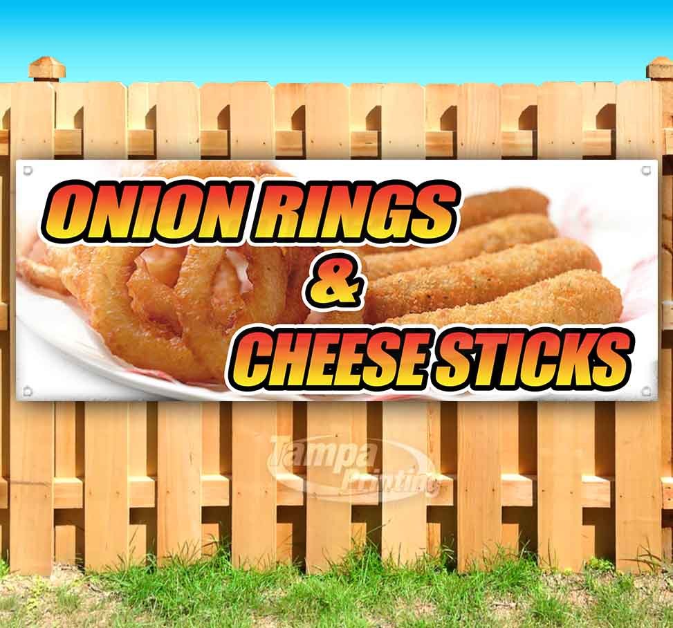 ONION RINGS CHEESE STICKS Advertising Vinyl Banner Flag Sign Many Sizes