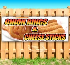 ONION RINGS CHEESE STICKS Advertising Vinyl Banner Flag Sign Many Sizes