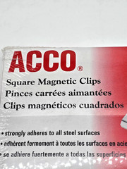 12 Pack ACCO Square Magnetic Clip Medium 1″ Capacity 1-3/4″ Wide #72132