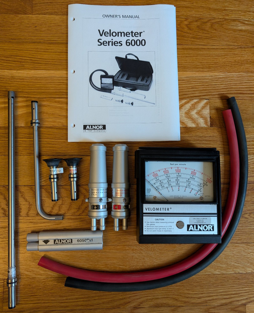 Alnor Velometer Air Velocity Flow Meter 6006 AP With Accessories & Case