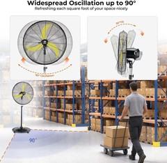 20/24/30 Inch Pedestal Fan 5000 CFM BLDC Motor Remote Oscillating Waterproof