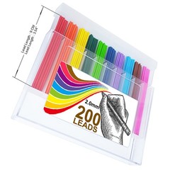 200pcs Colored Lead Pencils 2.0 mm Mechanical Pencil Lead 10 Unique color Refill