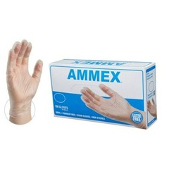 *400-Pieces* Ammex Professional Vinyl Exam Medical Gloves Clear Medium VPF64100