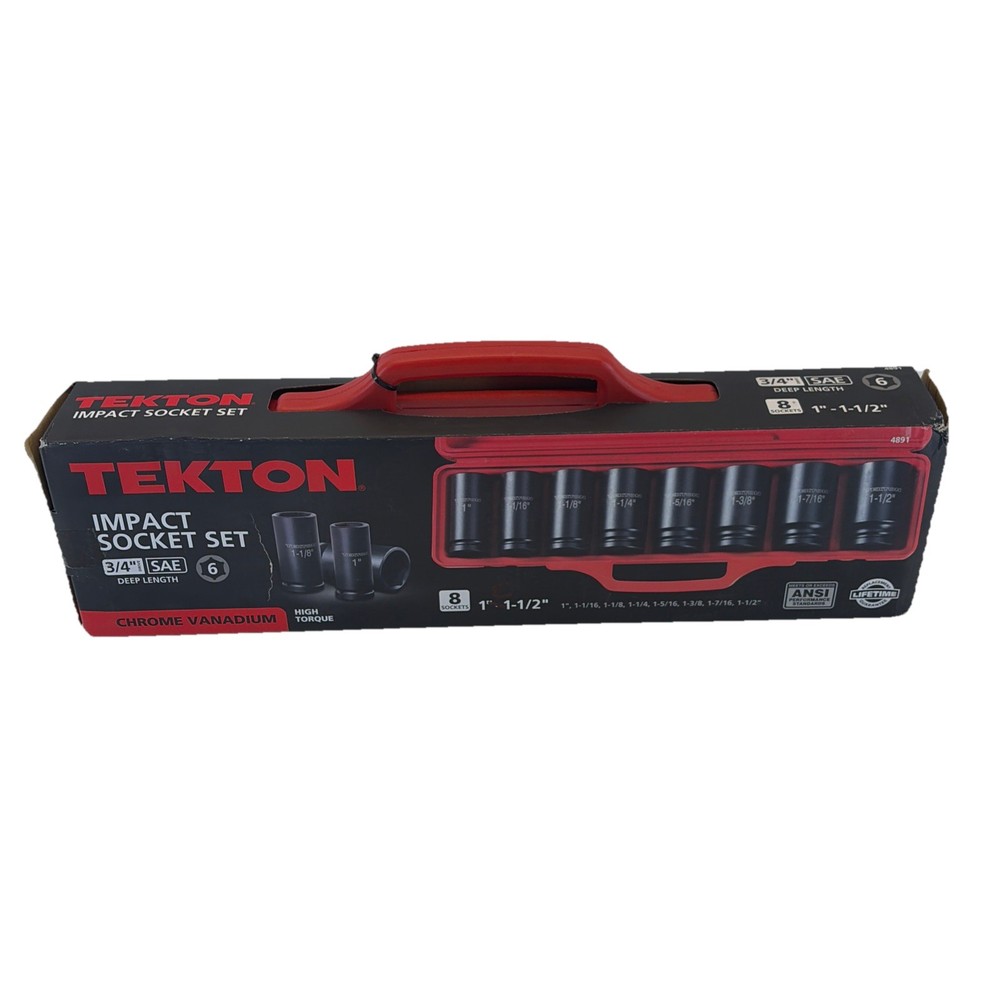TEKTON 3/4 Inch Drive Deep 6-Point Impact Socket Set 8-Piece 1 – 1-1/2 in.