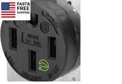 HBL9450A Straight Blade Device Receptacle, RTP, Industrial Grade, 3-Pole 4-Wire
