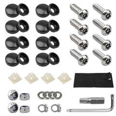 License Plate Screws Kits, Stainless Steel Anti Theft Mounting M6, Silver