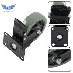 4Pcs Heavy Duty Polyurethane Casters 360 Rotation 4-Inch WIth Brake Grey Durable
