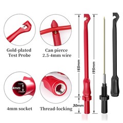 Cleqee 25 Stück Silikon-Multimeter-Prüfleitungen mit austauschbaren Prüfspitz…