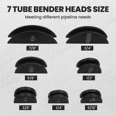 Ratcheting Pipe Bender HVAC Refrigeration Tube Bending Heads Cutter Tool Kit New