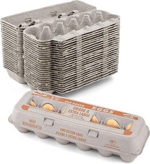 MT Products Printed Pulp XL Paper Egg Cartons Hold Eggs 12 Count – Pack of 10
