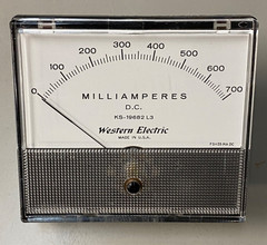 Western Electric DC MILLIAMPERES KS-19682 L3 Vintage Panel Instrument USA MADE