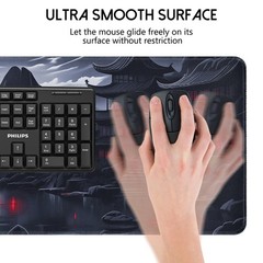 FreeNook Large Gaming Mouse Pad, Anime Black 31.5L x 11.8W inches, RedMoon