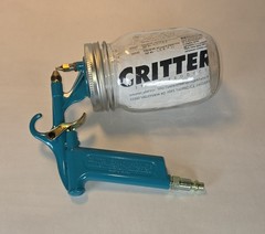 Critter new 118 siphon gun pistolet 16 oz jar spray multiple products easy clean