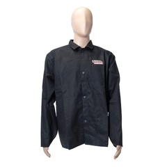 Flame-Resistant Welding Jacket, Black, Durable Cloth, Safety Gear for Welders