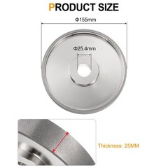 Diamond Lapidary Wheel 6 Inch x 1 Inch Arbor Hole 320 Grit Grinding Wheels