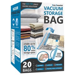 Cozy Essential Vacuum Storage Bags, 80% Compression Vacuum Seal Space Saver P…
