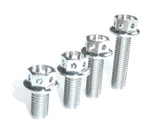 TITANIUM GRADE 5 RACE SPEC M5 HEX HEAD WITH BUILT IN WASHER CROSS DRILLED SAFETY