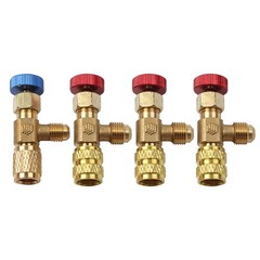 4pcs Air Conditioning Refrigerant Charging Valve, Safety Adapter for R22 R410A