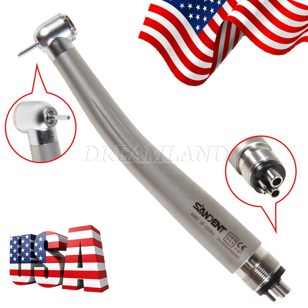 Dental High Speed Turbine /Fiber Optic LED E-generator Handpiece 4Hole USA