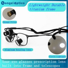 2.5X 3X 3.5X TTL Titanium Frame Dental Surgical Loupes with LED Headlight