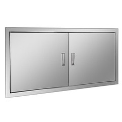 42W x 21H Inch Stainless Steel Outdoor Kitchen Access Door Double