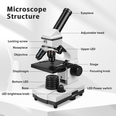 Microscope for 5.9 inches (L) x 3.94 (W) x 10.7 (H), White
