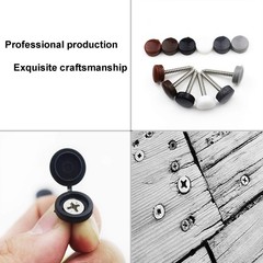 50 Pcs Plastic Hinged Screw Cover Caps – Easy Snap-On Flip Tops in Black