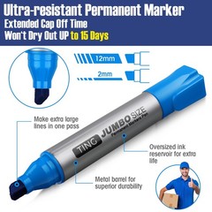 10 Pack Jumbo Permanent Markers Bulk Large Chisel Tip Permanent Markers Quick…