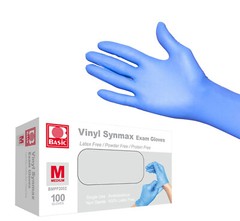 Basic Blue Vinyl Synmax Exam Gloves S/M/L/XL-SIZE
