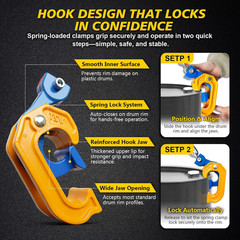 Chain Drum Lifter | 2200 Lbs Vertical Drum Clamp Barrel Lift with Self-Lock H…