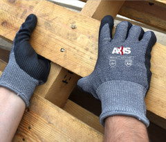 ANSI A4 CUT RESISTANT WORK GLOVE, BLACK POLYURETHANE COATED PALM, 13 GAUGE SHELL