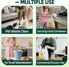 0.8Mil20 Microns, 100 Count, Plastic Bags with Handles, T-Shirt bags, Thank Y…