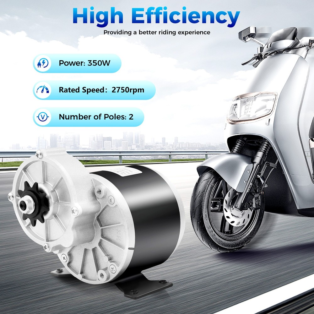 24V 350W Electric Vehicle Geared Motor with Copper Coils and Low Noise