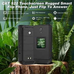 CAT S22 Rugged Flip Phone Unlocked (16GB) 2.8” Touchscreen Smart Cell Phone …