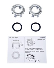 2 Pack Sink Overflow Ring, WOWOW Brass Trim Brushed Nickel