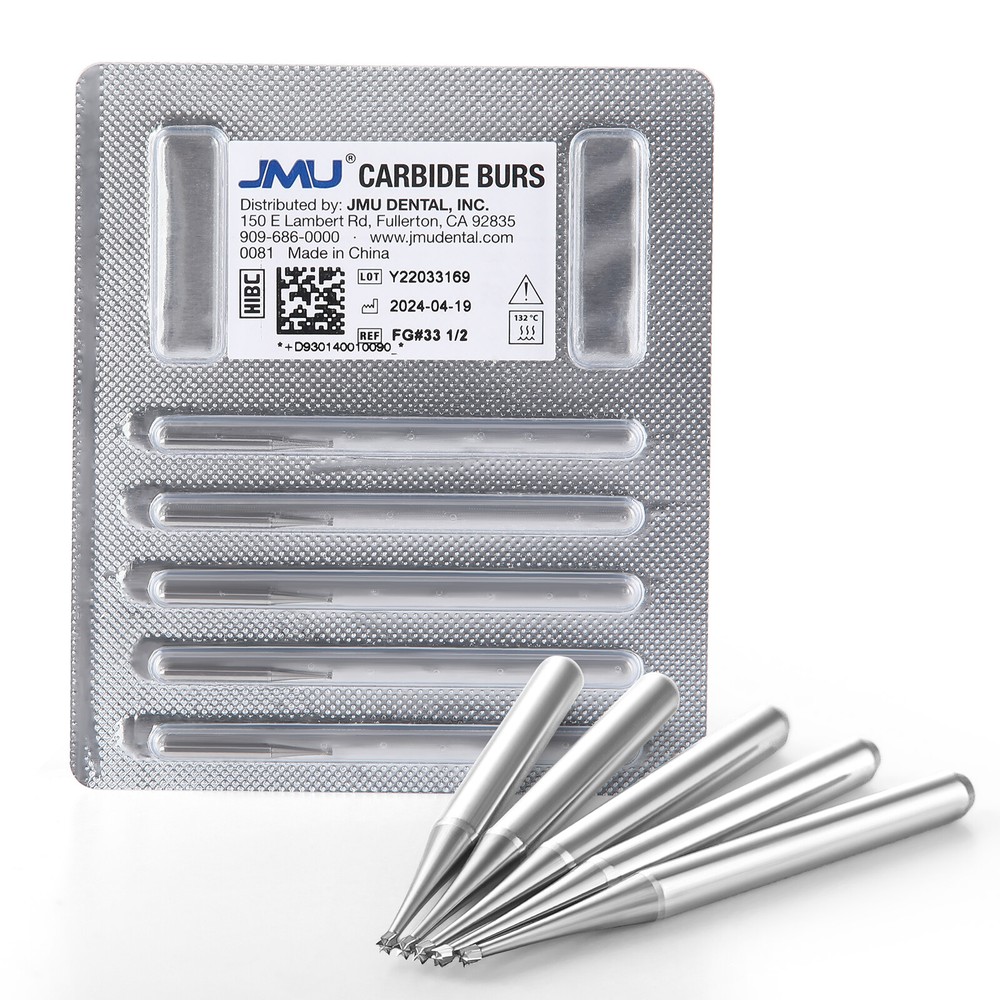 JMU Dental Carbide Inverted Cone FG-35 1/2 FG-34 FG-36 Bur fit High Speed HP