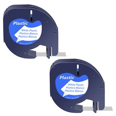 2PK Compatible for DYMO 91331 LetraTag Plastic Label Tape 1/2 Inch x 13 Ft 12mm