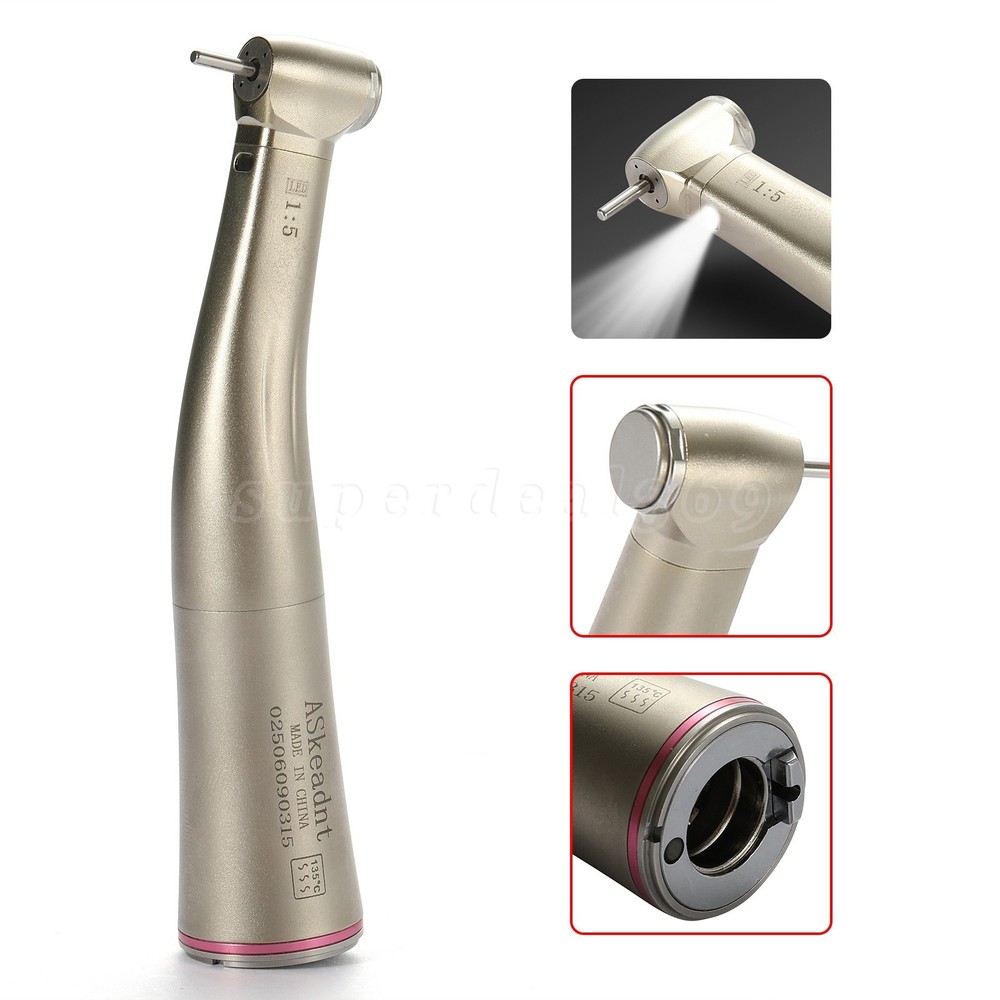 Dental 1:5 Fiber Optic LED Contra Angle Electric Handpiece Fit KaVo NSK E-type