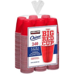 Kirkland Signature Chinet 18 oz Disposable Plastic Cups, Red, 240-count Kitchen