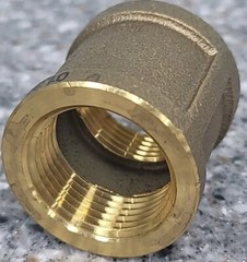 BRASS 1″ FNPT BRASS COUPLING Lead Free