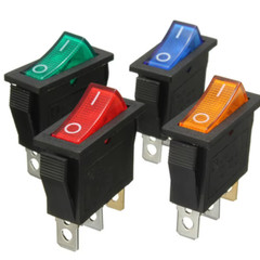 8/24Pcs AC 250V/15A 125V/20A Illuminated LED On/Off SPST 3 Pin 2 Position Mini B