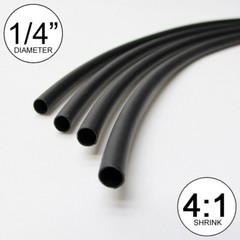 (4 FT) 1/4″ Black Heat Shrink Tube 4:1 Dual Wall Adhesive 0.25″ inch/glue/to 6mm