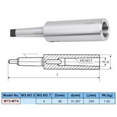 MT3 to MT4 Morse Steel Taper Drill Sleeve Adapter for Lathe Milling Lengthene…