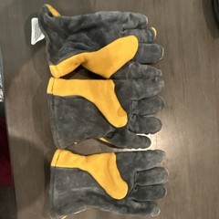 Shelby Model FDP Leather Work Gloves Yellow/Gray Pair, Size J Total 3 gloves