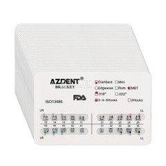 10 Packs AZ Dental Orthodontic Brackets Standard Braces MBT .018 Hooks 3-4-5